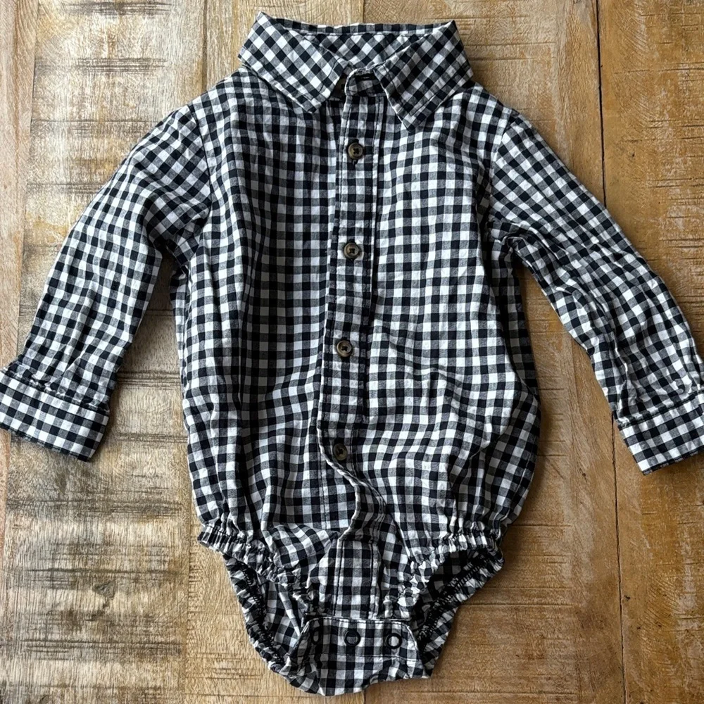 OshKosh Checkered Baby Bodysuit Shirts 9m